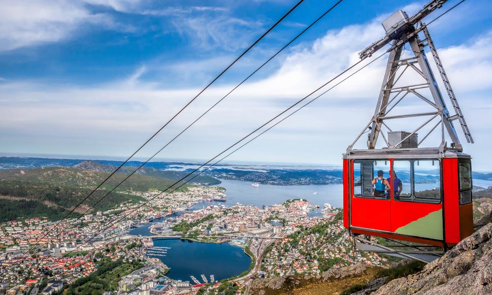 Ulriken kabelbaan in Bergen