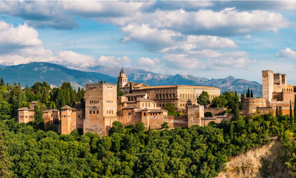 Panoramisch uitzicht op het Alhambra in Granada