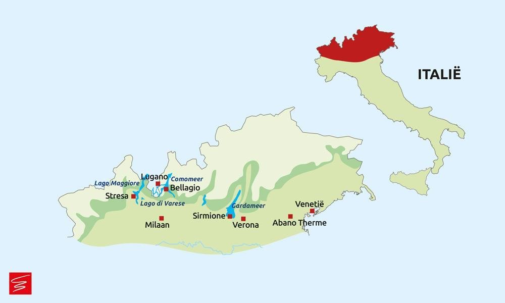 Route Noord-Italiaanse Meren & Prachtsteden