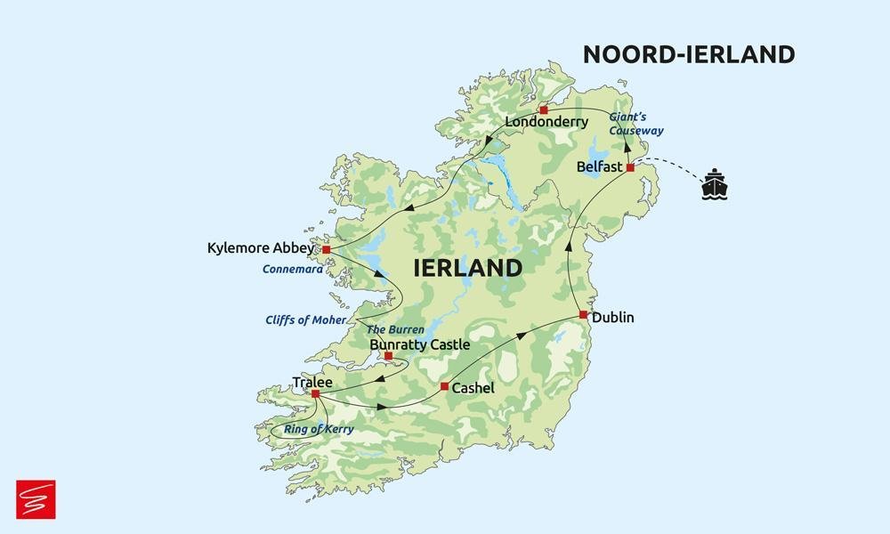 Route Grand Tour Ierland