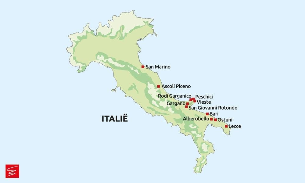 Reisschema Apulië