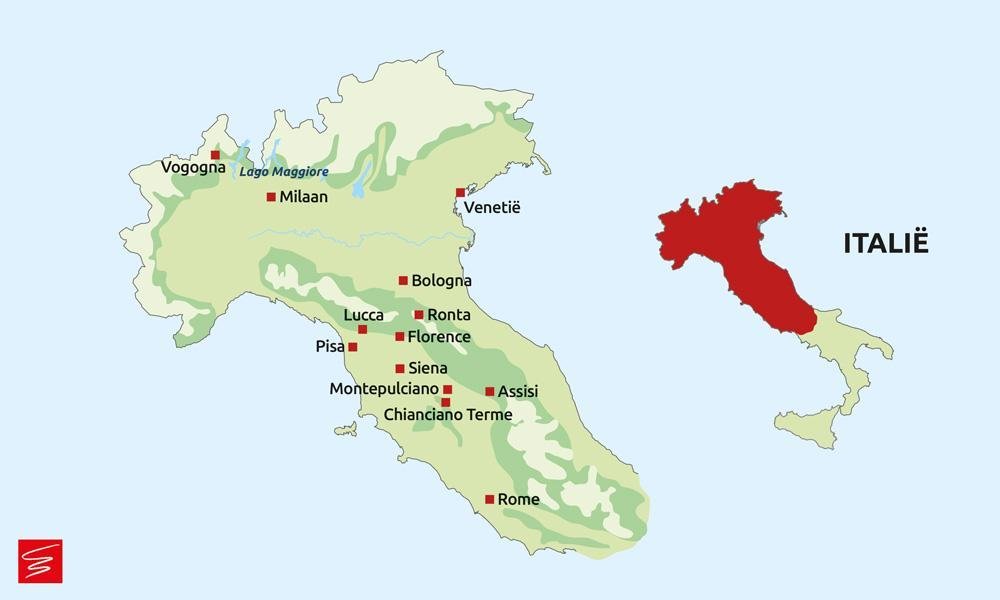 Route Hoogtepunten van Italië