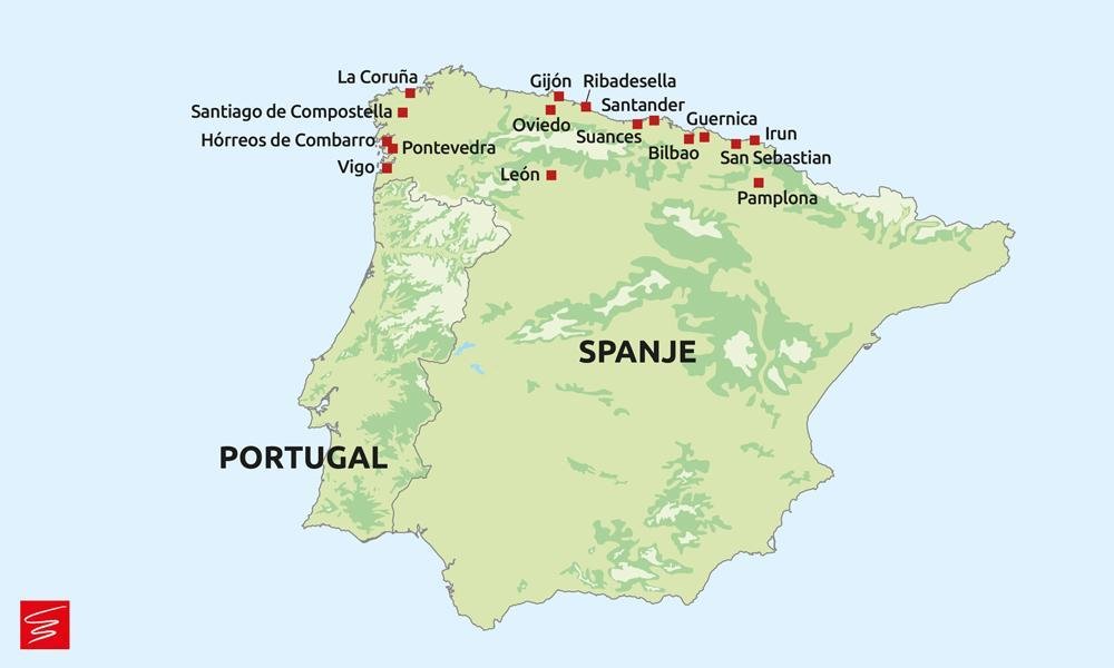 Reisschema Galicië-Baskenland