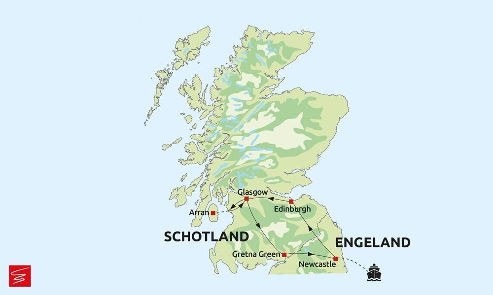 Route Edinburg Glasgow Arran