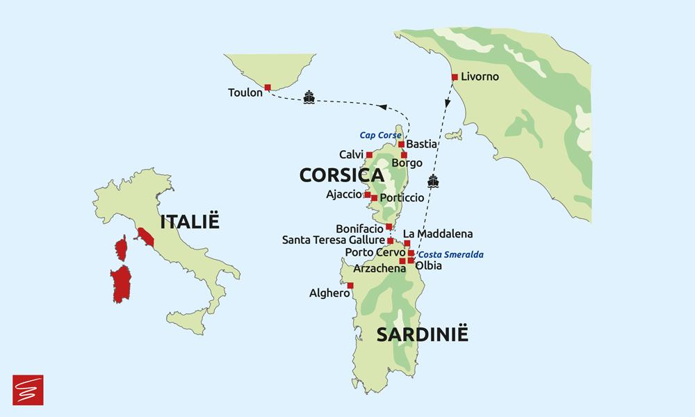 Reisschema Sardinië & Corsica | KRAS Busreizen