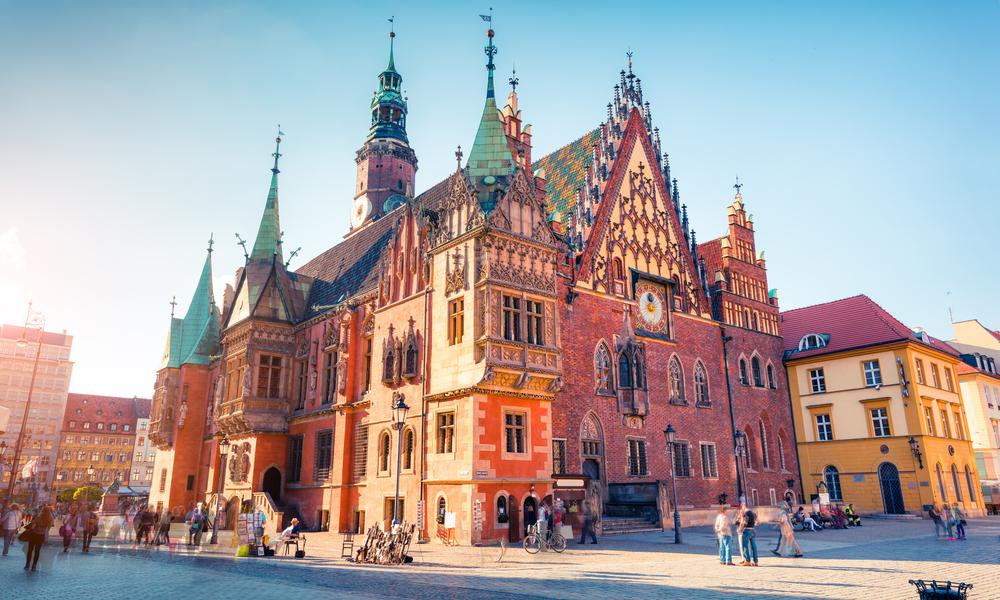Het marktplein van Wroclaw 